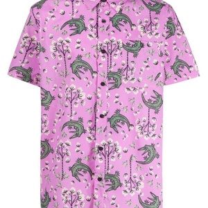 Patagonia Short Sleeve Crocodile-print Shirt in Pink for Men